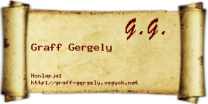 Graff Gergely névjegykártya